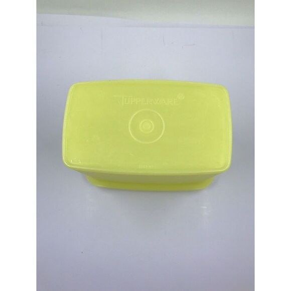 Tupperware 1243-3 Yellow Shelf Saver 2 Storage Containers With Lids Vintage - Picture 5 of 15